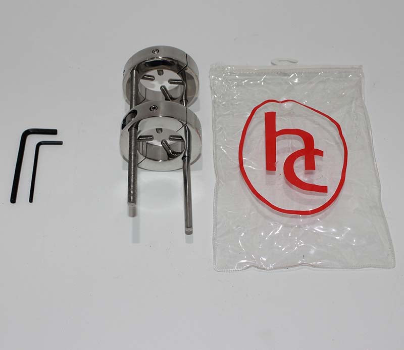 Hells Couture The Ball Bruiser Ball Steel Stretcher Advanced CBT Device - - Steel Sex Toys