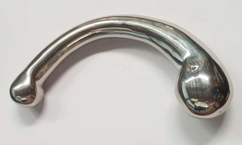 Hells Couture The Chrome Crescent Double Ended Dildo Steel Sex Toy - Double Ender