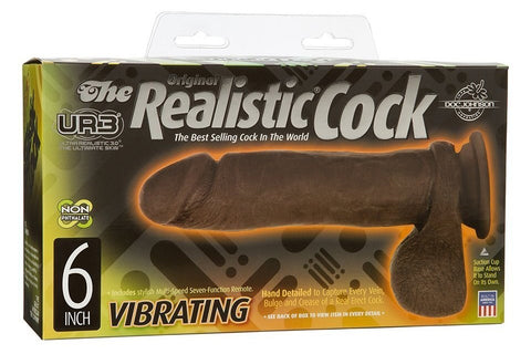 Doc Johnson The Vibro 6 inch Realistic Cock with Balls Multi Speed Vibrator - Realistic Dildos