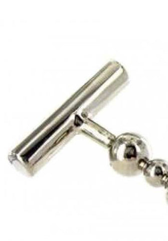 Hells Couture Thruster Anal Probe in Steel Six Graduated Spheres - Steel Sex Toys