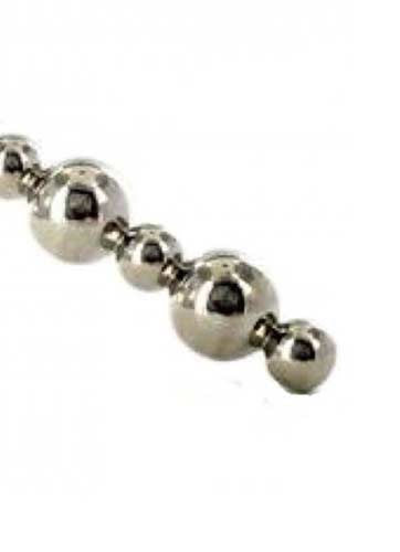 Hells Couture Thruster Anal Probe in Steel Six Graduated Spheres - - Steel Sex Toys
