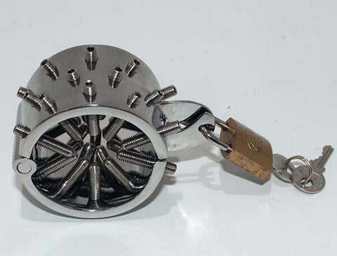 Hells Couture Toms Sharp Spikes Device CBT Cock and Ball Torture Toy - Steel Sex Toys