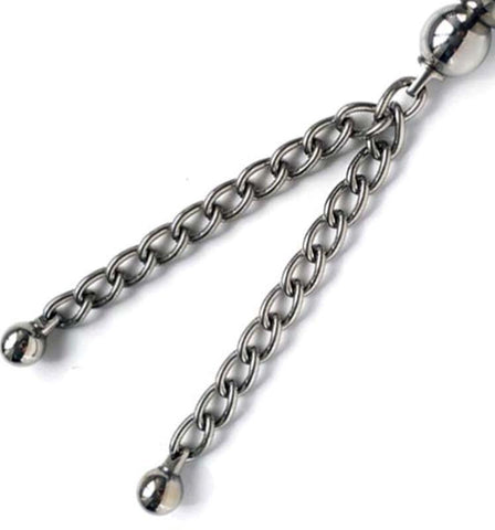 Hells Couture Triple Kegel Ball With Twin Chains Stainless Steel - Steel Sex Toys