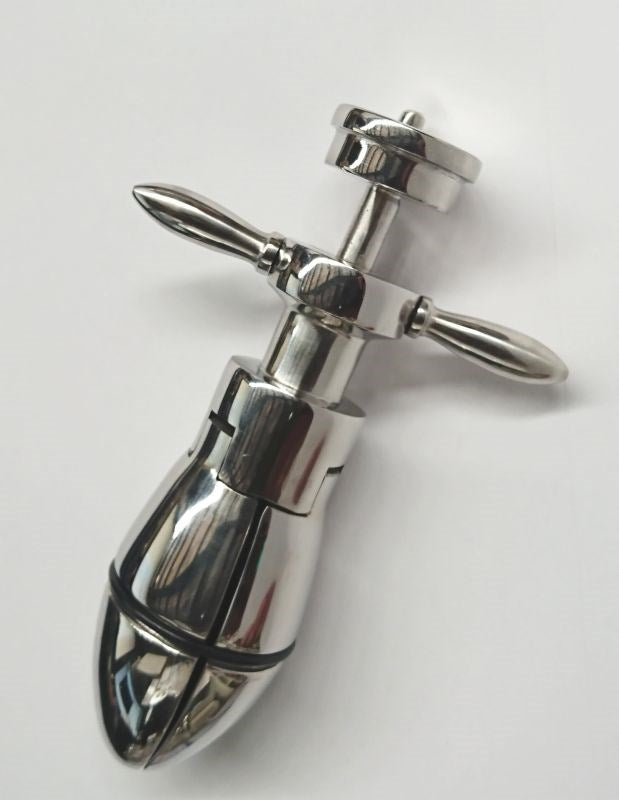 Hells Couture Ultimate Steel Ass Lock Expandable Anal Stretcher - - Steel Sex Toys