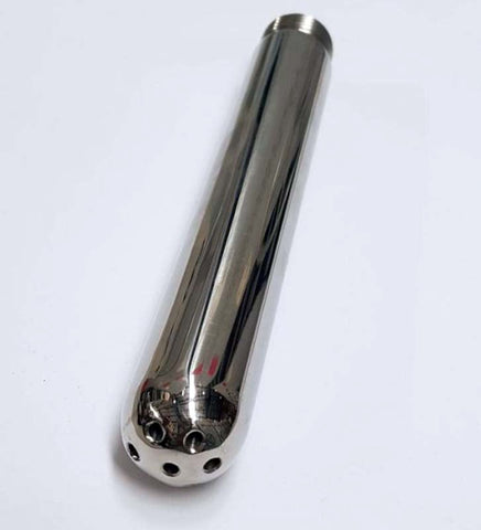 Hells Couture Unisex Ringed Shower Head Douche Surgical Steel Attachment - Steel Sex Toys