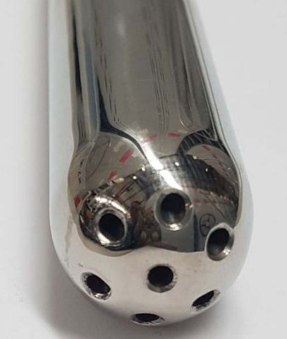 Hells Couture Unisex Ringed Shower Head Douche Surgical Steel Attachment - Steel Sex Toys