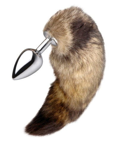 XR Brands Untamed Xl Faux Fox Tail Anal Plug with Medical Grade Steel - Steel Sex Toys