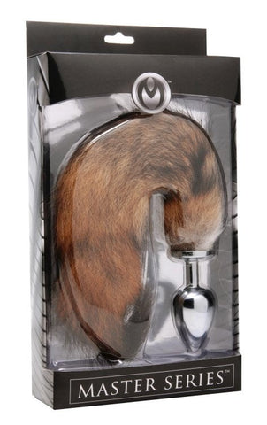 XR Brands Untamed Xl Faux Fox Tail Anal Plug with Medical Grade Steel - Steel Sex Toys