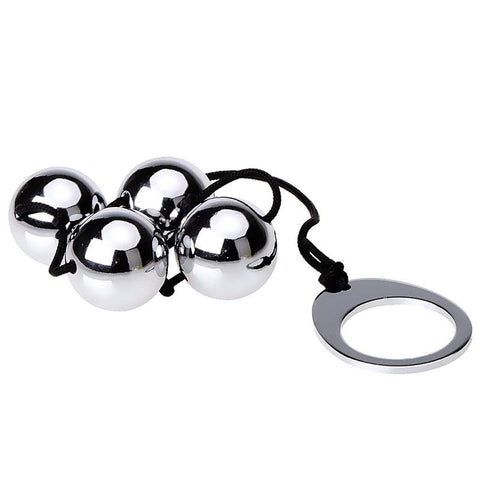 Hells Couture Utimi Stainless Steel Anal Balls x 4 Medical Grade Metal - Steel Sex Toys