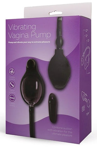Seven Creations Vibrating Vagina Pump Black Suction and Vibration - Pussy And Clit Toys