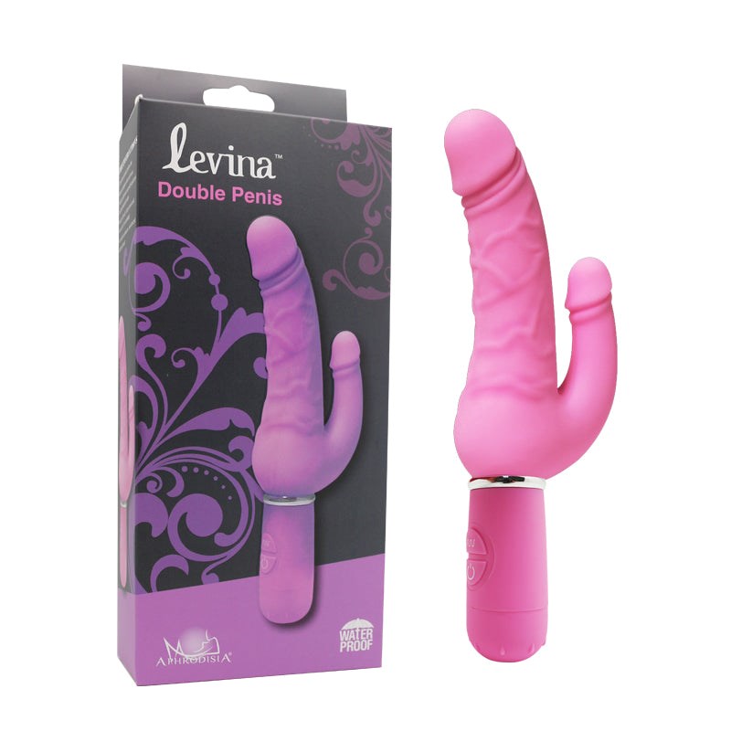Aphrodisia Levina Double Penis Vibrator with 30 Function Modes - - Vibrating Dildos