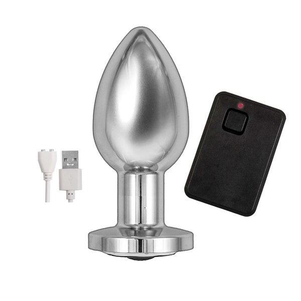 ASS-SATION 10 Function Remote Vibrating Metal Plug - - Butt Plugs
