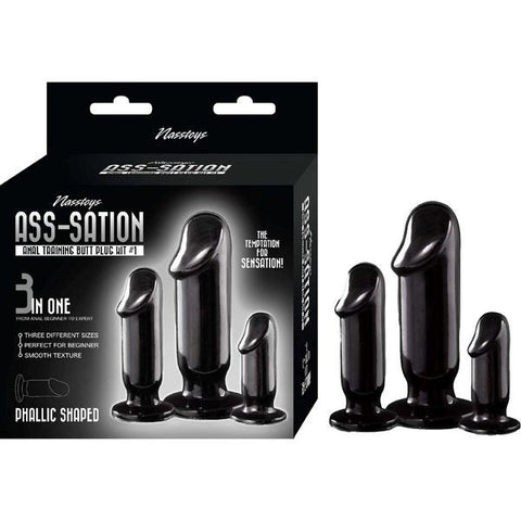 Nasstoys ASS SATION Anal Training Plug Set 3 Graduated Sizes and Progressive Training - Butt Plugs