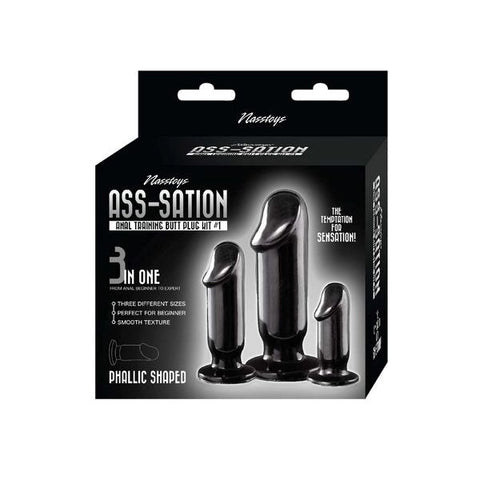 Nasstoys ASS SATION Anal Training Plug Set 3 Graduated Sizes and Progressive Training - Butt Plugs