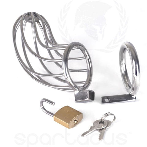 Spartacus Enterprises Bird Cage Male Chastity Device With Padlock and Keys - Male Chastity