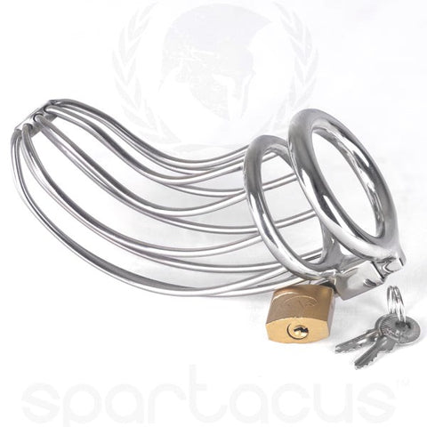 Spartacus Enterprises Bird Cage Male Chastity Device With Padlock and Keys - Male Chastity