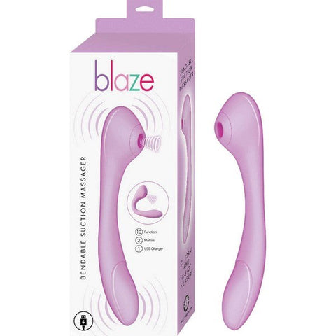 Nasstoys BLAZE Bendable Suction Massager USB Rechargeable Dual Motor - Clit Ticklers and Pulsators