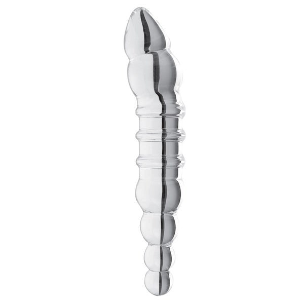 Borosilicate Glass Double Ended Dildo With Bubbles - - Double Ender