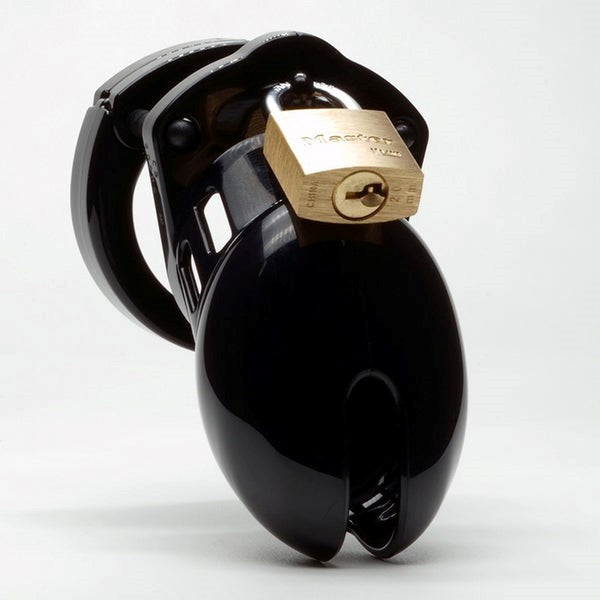 CB 6000 Small Black Polycarbonate Male Chastity Cock Cage Kit - - Male Chastity
