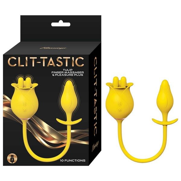 CLIT-TASTIC Tulip Finger Back and Forth Massager with Plug - - Finger & Tongue Vibrators
