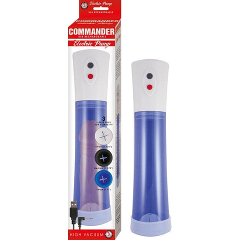 Nasstoys COMMANDER Electric Cock Pump Rechargeable 3 Sleeve Penis Enhancement - Pumps, Extenders and Sleeves