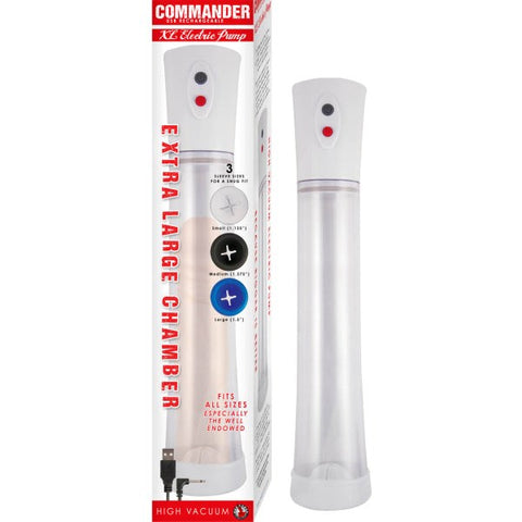 Nasstoys COMMANDER Vacuum Electric Penis Pump XL With 3 Sleeves 10 Functions - Penis Pumps And Stretchers