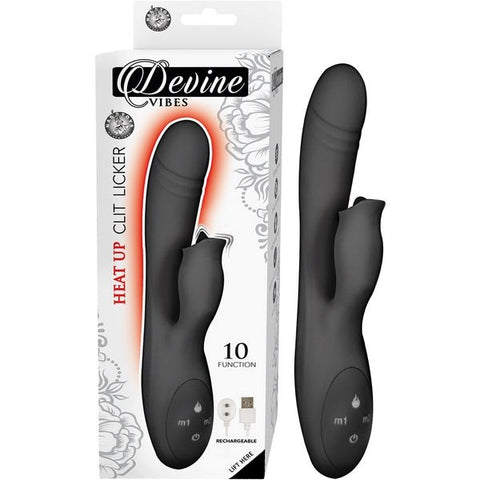 Nasstoys DEVINE VIBES Heat Up Powerful Dual Motor Clit Licker with Heating - Rabbit Vibrators