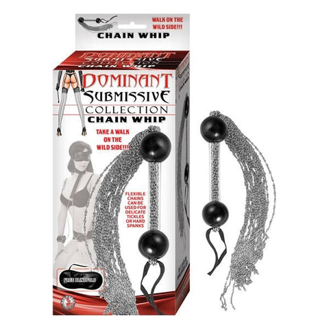 Nasstoys Iron Chain Whip with Silicone Balls and Acrylic Handle - Whips And Crops