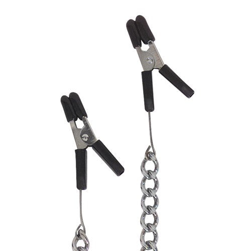 Endurance Jump Nipple Clamps With Link Chain - - Nipple and Clit Clamps