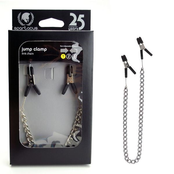 Endurance Jump Nipple Clamps With Link Chain - - Nipple and Clit Clamps