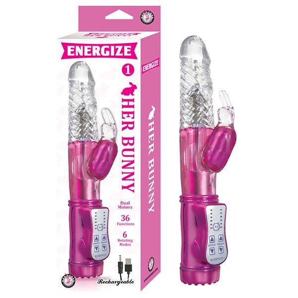ENERGIZE Her Bunny 1 - Rechargeable Dual Motor Rotating - - Rabbit Vibrators
