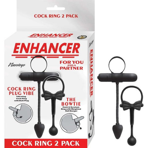 Dual Pleasure Powerhouse ENHANCER Cockring & Stretchy Butt Plug Set with Vibration - Sex Kits