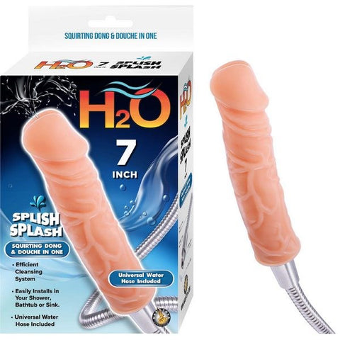 Nasstoys H20 Splish Splash Squirting Dong and Douche 7 Inch Dual Purpose - Enemas and Douches