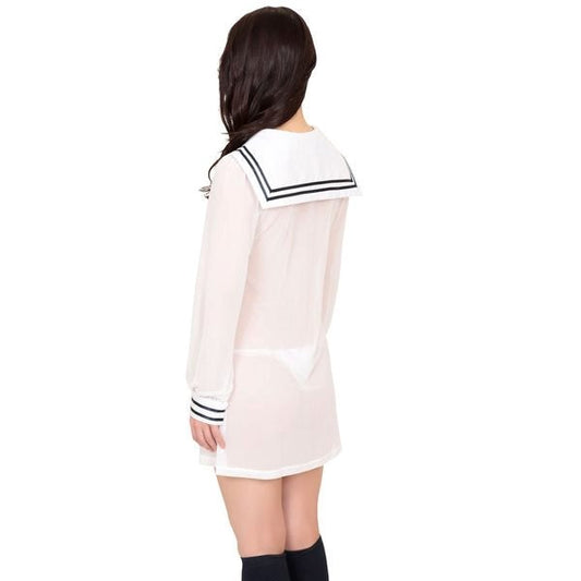 Kinky See-through Sailor Dress With Ribbons - - Kimono's and Gowns