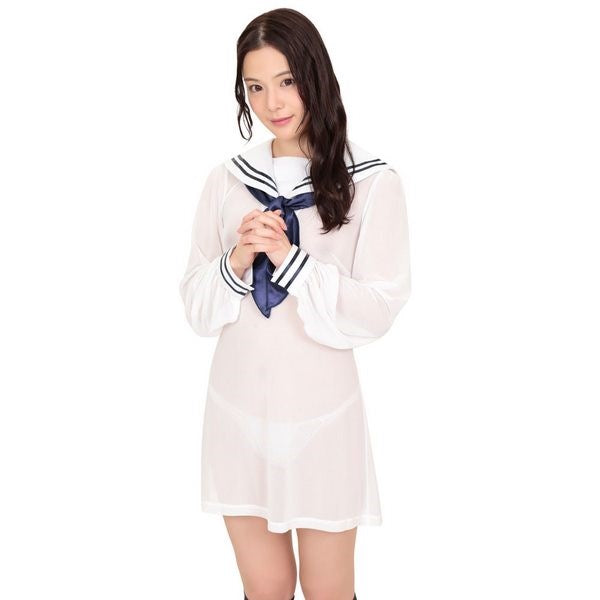 Kinky See-through Sailor Dress With Ribbons - - Kimono's and Gowns