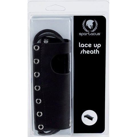 Spartacus Enterprises Customizable Leather Cock Sheath with Lace Up Design - Ball and Cock Toys