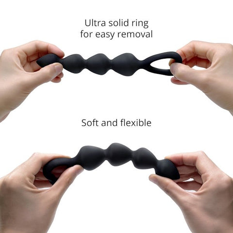 Love To Love Bing Bang Graduated Silicone Anal Beads with Ring Handle - Anal Beads and Balls