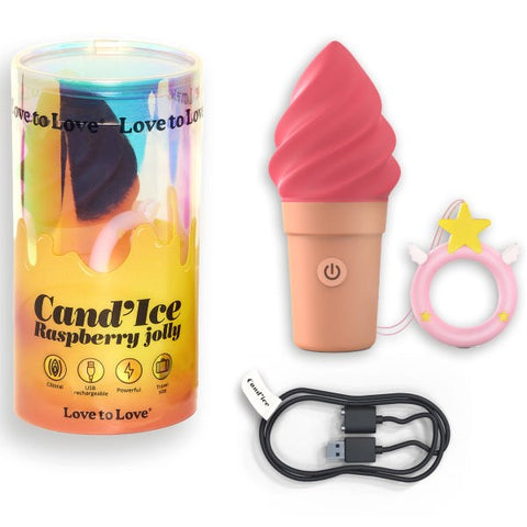 LOVE TO LOVE Candice Vibrating Ice Cream & Holder 10 Vibration Modes - Bullet Vibrators
