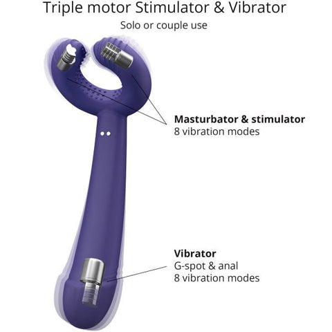 Love To Love Please Me Multifunctional Vibrating Pleasure Ring with 3 Motors - Sex Toys For Couples