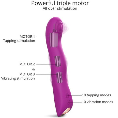 LOVE TO LOVE Swap Triple Motored P or G Spot Stimulator with Tapping Feature - G-Spot Vibrators