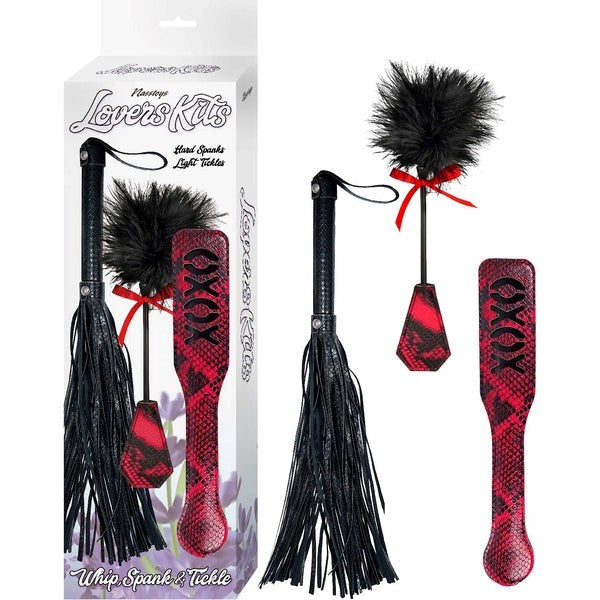 LOVERS KITS - Bondage Whip, Tickler and XOXO Paddle - - Bondage Kits