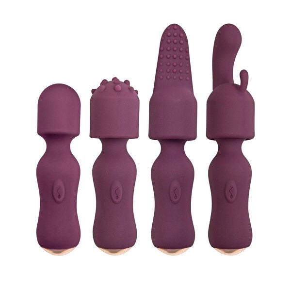 LOVERS KITS Temptation Wand Vibe With 3 Attachments - - Body Wands
