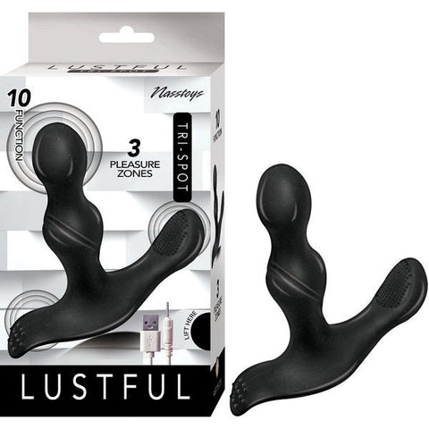 Nasstoys LUSTFUL Tri Spot Insertable P or G Spot Massager with 10 Functions - Prostate Toys