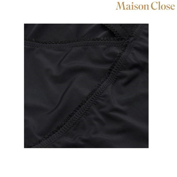 MAISON CLOSE Black Bodysuit Thong With Naked Breast - - Teddies and Bodysuits
