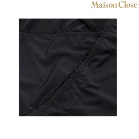 Maison Close Black Bodysuit Thong With Naked Breast Open Cup Design - Teddies and Bodysuits