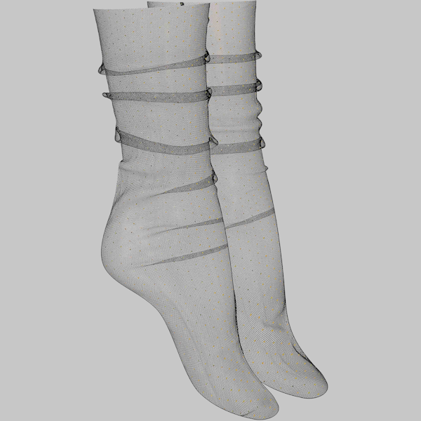 MAISON CLOSE Nylon Floral Patterned Dress-Up Socks - - Fancy Dress Ups