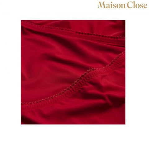 Maison Close Red Bodysuit Thong With Naked Breast Strappy Design - Teddies and Bodysuits