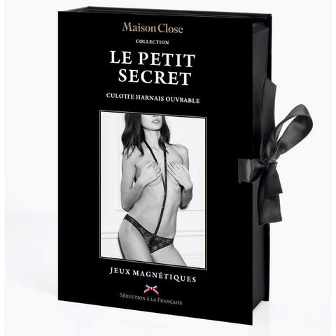 Maison Close Risque Lace Panty With Harness Gift Box and Magnetic Buttons - G-Strings, Panties and Shorts