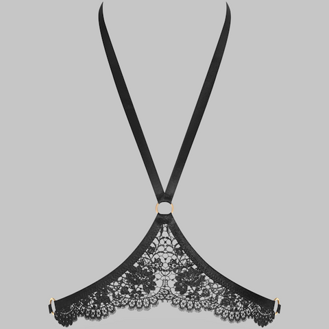 Maison Close Lace & Satin Adjustable Harness with Gold Accents - Her Fetish