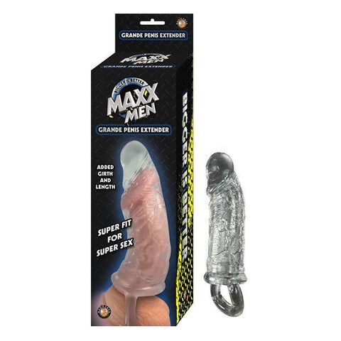 MAXX MEN Grande Pleasure Enhancer Waterproof Penis Sleeve with Veined Texture - Pumps, Extenders and Sleeves